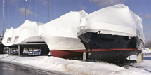 shrink wrapped boat winter storage