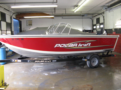 Aluminum boat new paint and graphics